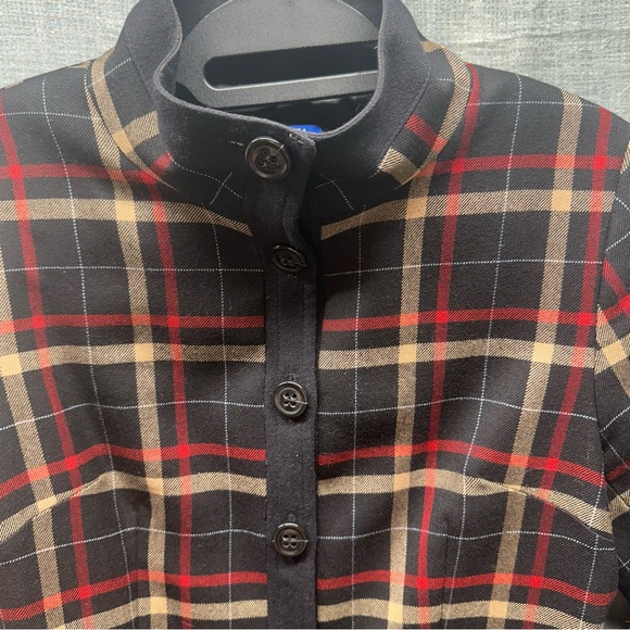 Vintage Pendleton 100’/, Wool Plaid Blazer Jacket 6 Petite Red Tan Black Tartan - Picture 2 of 12